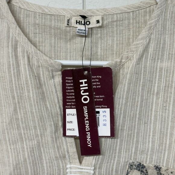 Hijo Casual Top Short Sleeves Made In Philippines Pocket Front Men M NWT - Picture 5 of 10